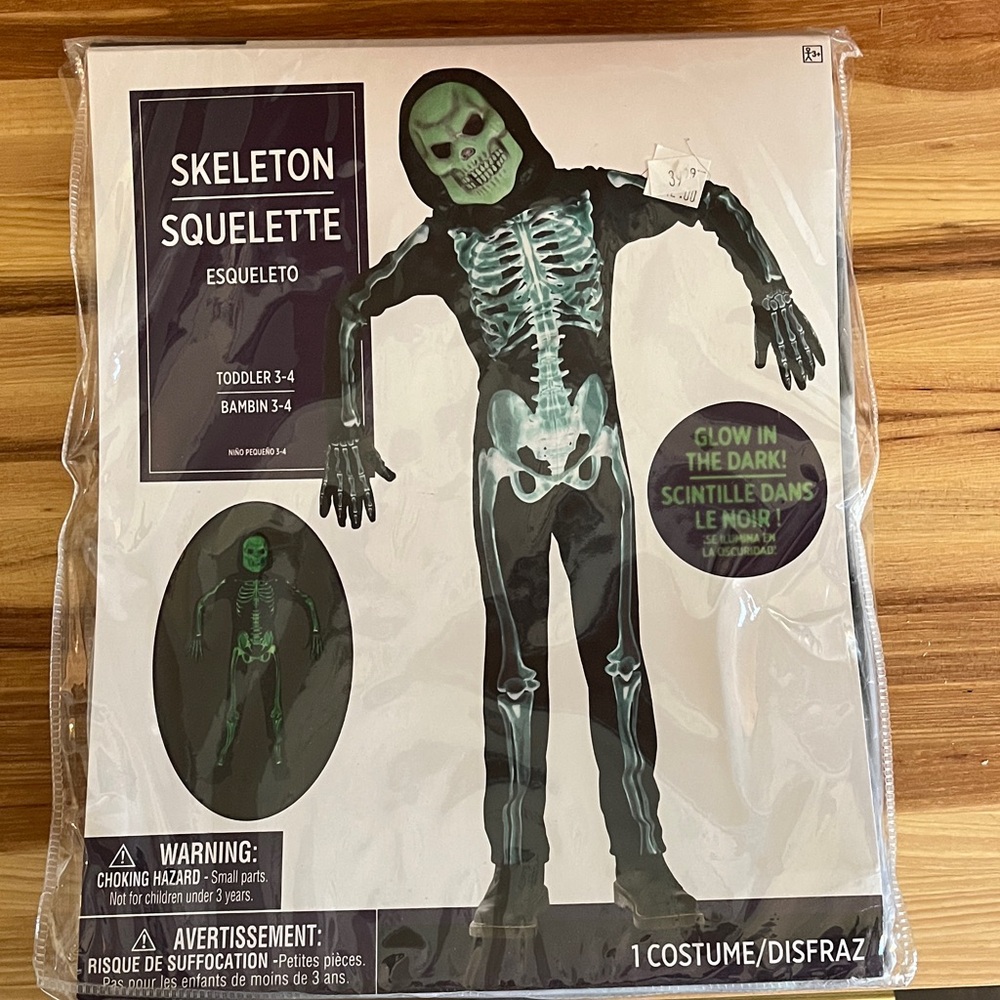 Kids Glow Skeleton Costume with Mask